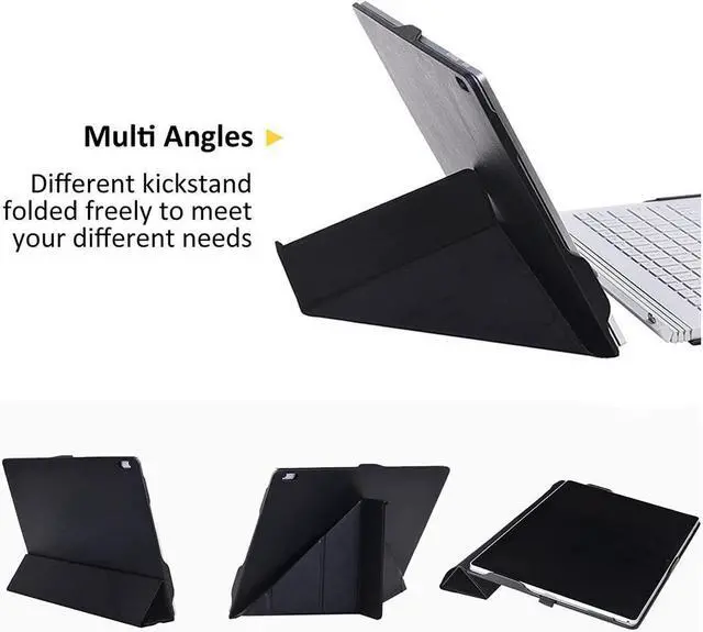 Alt view image 2 of 7 - BONAEVER Case for 13.5 inch Microsoft Surface Book 3 / Surface Book 2 / Surface Book 1 (i5 CPU Only) PU Leather Protective Laptop Cover with Stand / Pencil Holder