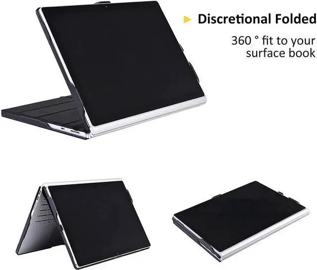 Alt view image 4 of 7 - BONAEVER Case for 13.5 inch Microsoft Surface Book 3 / Surface Book 2 / Surface Book 1 (i5 CPU Only) PU Leather Protective Laptop Cover with Stand / Pencil Holder
