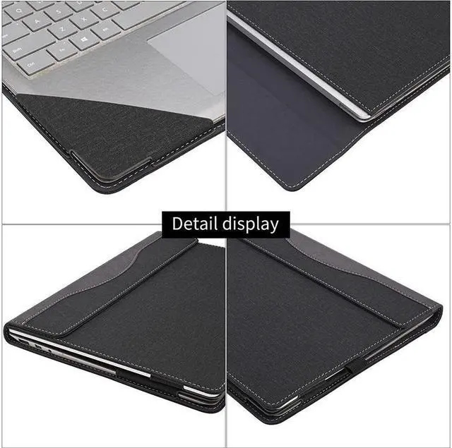 Alt view image 4 of 7 - BONAEVER Laptop Case for Microsoft Surface Laptop 5 / Laptop 4 / Laptop 3 / Laptop 2 / Laptop 1 15 inch PU Leather Protective Cover with Stand / Pencil Holder