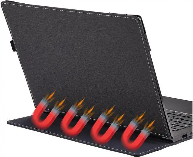 Alt view image 3 of 7 - BONAEVER Laptop Case for Microsoft Surface Laptop 5 / Laptop 4 / Laptop 3 / Laptop 2 / Laptop 1 15 inch PU Leather Protective Cover with Stand / Pencil Holder