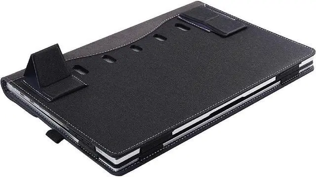 Alt view image 6 of 7 - BONAEVER Sleeve Case for Samsung Galaxy Book Flex 13.3 inch NP930QCG / Samsung Galaxy Chromebook 13 XE930QCA - PU Leather Portfolio Book Cover with Stand Black