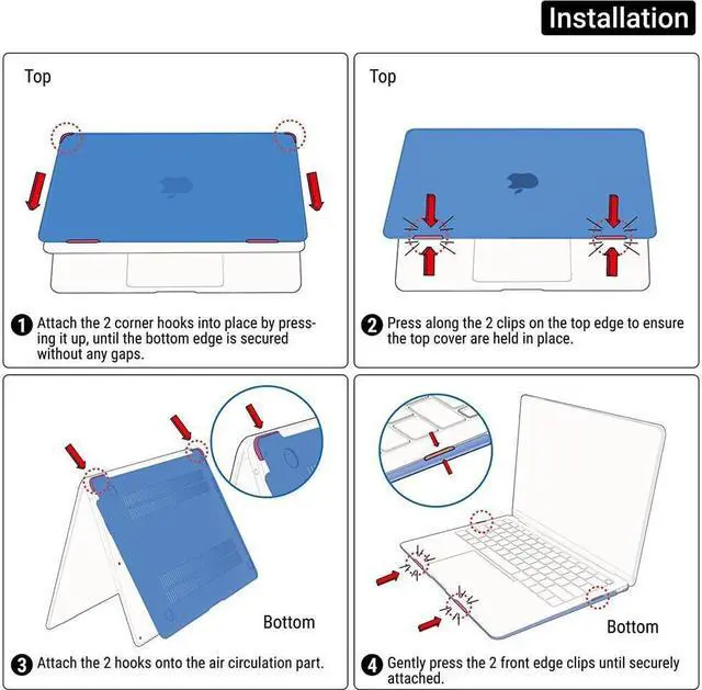 Alt view image 7 of 7 - BONAEVER Compatible with MacBook Air 13.6 inch Case 2025 2024 2022 Model M4 A3240 A2681 M2 A3113 M3 with Liquid Retina Display Touch ID Protective Laptop Cover with Keyboard Cover Skin