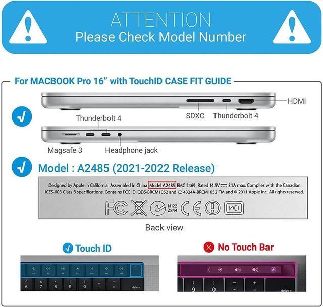 Alt view image 2 of 7 - BONAEVER Compatible with MacBook Pro 16 Inch Case 2023 2021 2022 Release A2780 A2485 M2 M1 Pro/Max & Retina & Touch ID Hard Shell Case with Keyboard Cover