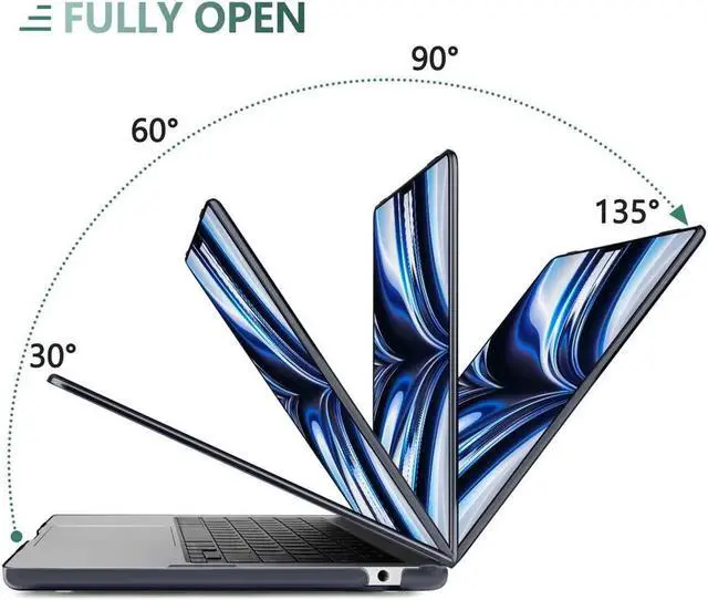 Alt view image 3 of 7 - BONAEVER For MacBook Air 13 inch Case 2025 2024 2023 2022 M4 A3240 M3 A3113 M2 A2681, Protective Plastic Hard Shell Case & Keyboard Cover