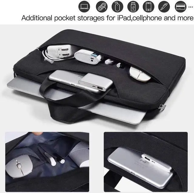 Alt view image 4 of 7 - BONAEVER Universal 11 12 inch Laptop Bag Computer Bag Water Resi Standant Laptop Briefcase Case Sleeve with Shoulder Strap for MacBook Acer Lenovo HP Dell Samsung