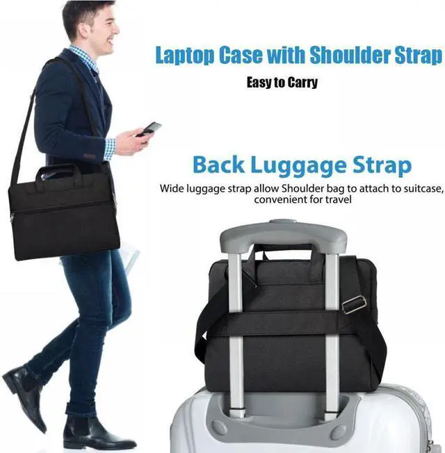 Alt view image 7 of 7 - BONAEVER Universal 11 12 inch Laptop Bag Computer Bag Water Resi Standant Laptop Briefcase Case Sleeve with Shoulder Strap for MacBook Acer Lenovo HP Dell Samsung