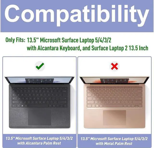 Alt view image 2 of 7 - BONAEVER Slim Case for 13.5 inch Microsoft Surface Laptop 5 4 3 2 with Alcantara Palm Re Stand Matte Protective Case Hard Laptop Cover with Transparent Keyboard Skin