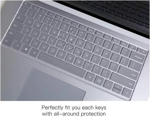 Alt view image 6 of 7 - BONAEVER Slim Case for 13.5 inch Microsoft Surface Laptop 5 4 3 2 with Alcantara Palm Re Stand Matte Protective Case Hard Laptop Cover with Transparent Keyboard Skin