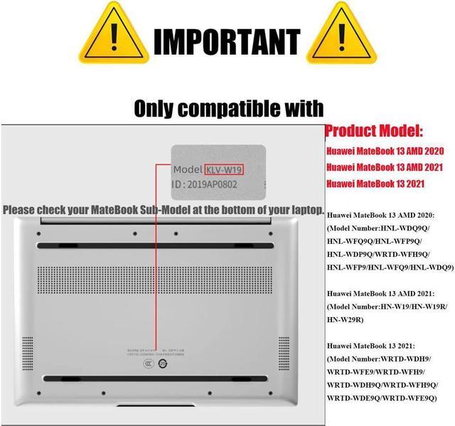 Alt view image 2 of 7 - BONAEVER Protective Case For 13 inch Huawei MateBook 13 AMD 2020 / Huawei MateBook 13 AMD 2021 / Huawei MateBook 13 2021 Matte Laptop Hard Cover with Keyboard Skin