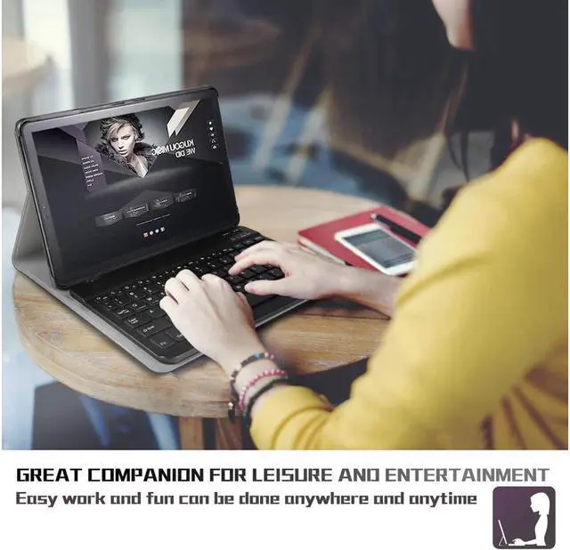 Alt view image 7 of 7 - BONAEVER Keyboard Case for Huawei MatePad Pro 11 2022 Soft TPU Protective Cover [Tri-Color Backlit] Magnetically Wireless Bluetooth Keyboard