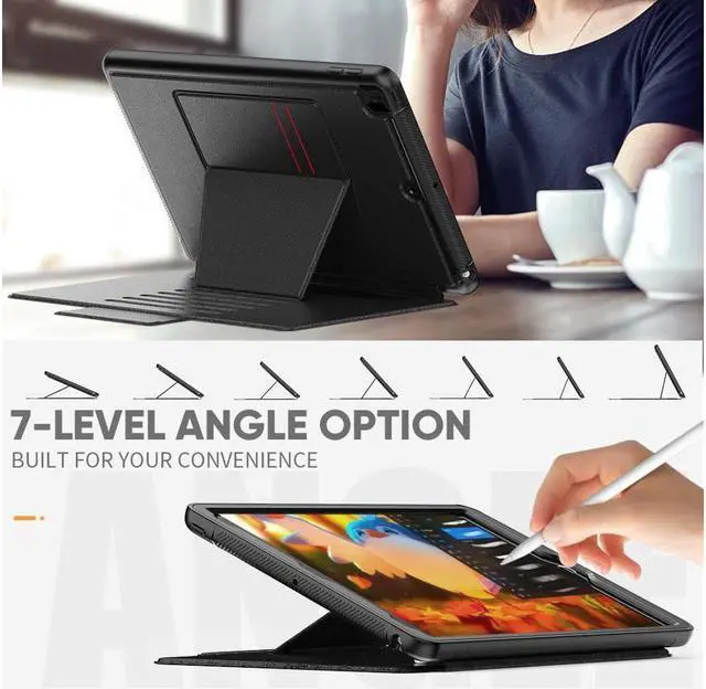 Alt view image 2 of 7 - BONAEVER For iPad 9th 8th 7th Generation 10.2 inch Case [ Standrong Magnetic] Auto Sleep/Wake Drop Proof Cover with [Multi-angle Stand ] Pencil Holder & Card Slot for iPad 10.2 Inch 2021 2020 2019