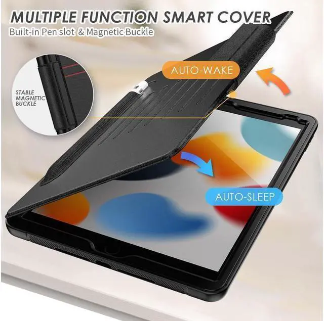 Alt view image 3 of 7 - BONAEVER For iPad 9th 8th 7th Generation 10.2 inch Case [ Standrong Magnetic] Auto Sleep/Wake Drop Proof Cover with [Multi-angle Stand ] Pencil Holder & Card Slot for iPad 10.2 Inch 2021 2020 2019