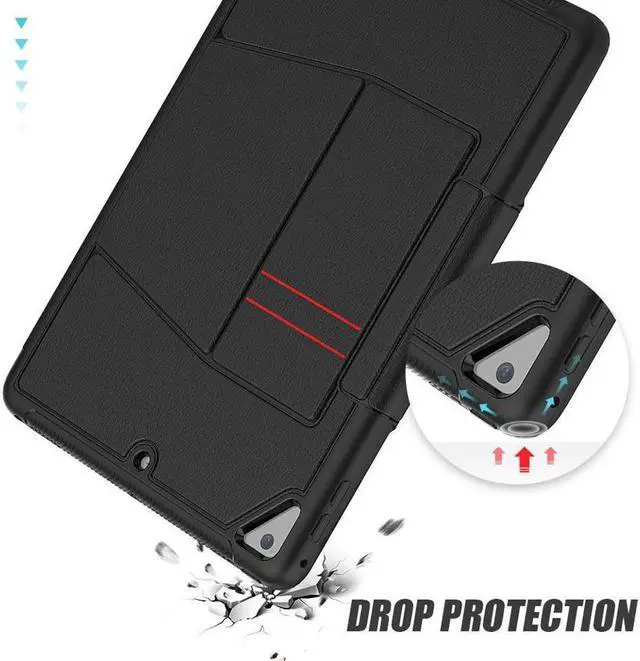 Alt view image 6 of 7 - BONAEVER Magnetic Stand Case for iPad 6th / 5th Generation - [Multiple Angles] Shockproof Protective Cover with Pencil Holder & Card SlotAuto Wake Sleep for iPad 9.7 inch 2018 2017/Pro 9.7/Air 2 Black