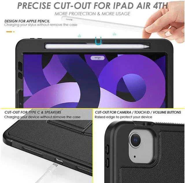 Alt view image 5 of 7 - Magnetic Stand Case for iPad Air 5th 4th Generation 10.9 inch 2022 2020 - Shockproof Cover with Pencil Holder, Card Slot, Auto Sleep Wake For iPad Pro 11 inch 2018 2020 2021 2022 (1st/2nd/3rd/4th Gen)