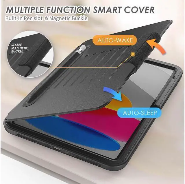 Alt view image 3 of 7 - BONAEVER Magnetic Stand Case for iPad (A16) 11th Generation 11 Inch 2025, iPad 10th Generation 10.9 inch 2022 - Multiple Angles Shockproof Protective Cover with Pencil Holder Card Slot