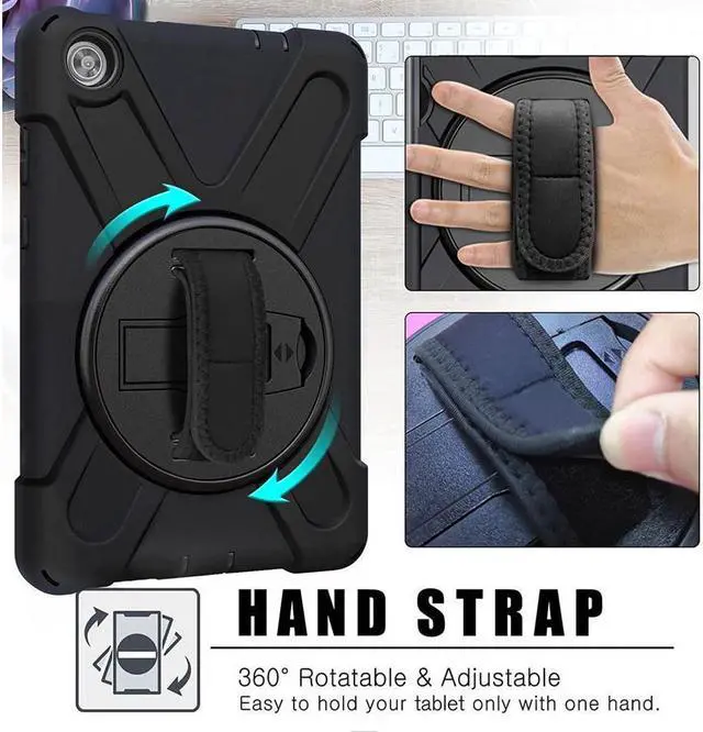 Alt view image 3 of 7 - BONAEVER Case For Lenovo Tab M8 Gen 3 2022/ Smart Tab M8 Gen 3 2022/Tab M8 HD LTE 2021/ Tab M8 HD/Smart Tab M8/Tab M8 FHD 2019 Rugged Shockproof Rotating Stand and Protective Cover