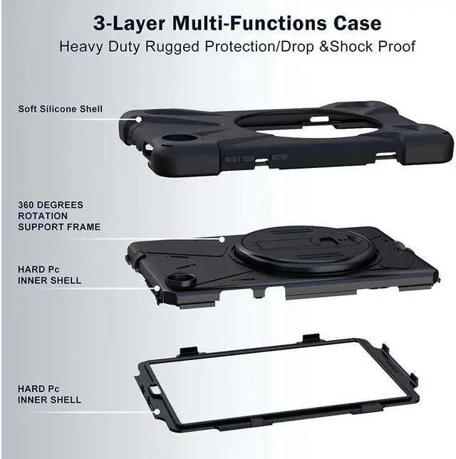 Alt view image 7 of 7 - BONAEVER Case For Lenovo Tab M8 Gen 3 2022/ Smart Tab M8 Gen 3 2022/Tab M8 HD LTE 2021/ Tab M8 HD/Smart Tab M8/Tab M8 FHD 2019 Rugged Shockproof Rotating Stand and Protective Cover