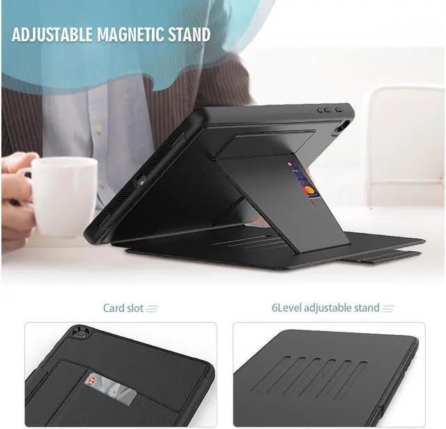 Alt view image 3 of 7 - BONAEVER Magnetic Case for Samsung Galaxy Tab A 10.1 2019 Model SM-T510/T515/T517 Multi-Angle Viewing Smart Protective Stand Cover with Card Slot Auto Wake/Sleep
