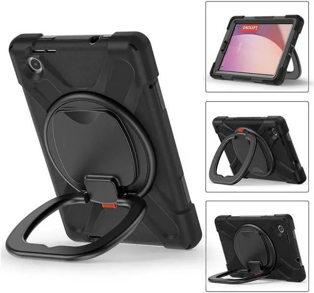 Alt view image 3 of 7 - BONAEVER Case For Lenovo Tab M8 4th Gen 2024 2023 Model TB-301XU TB-300FU TB-300XU Shockproof Protective Cover with Stand and & Shoulder Strap Pencil Holder Stylus