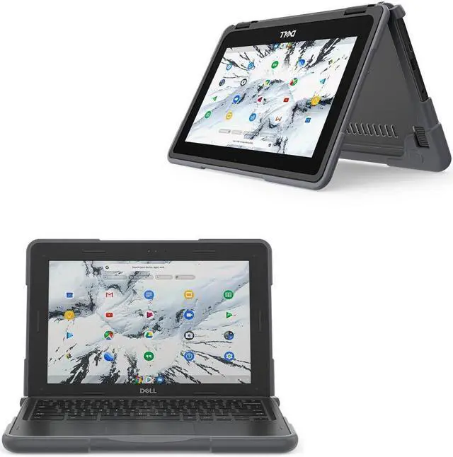 Alt view image 5 of 7 - BONAEVER Case For Dell Chromebook 3110 / 3100 11 inch 2-in-1 Education Series DropProof Rugged Shockproof Bumpers Protective Cover Laptop Case for K-12 Students