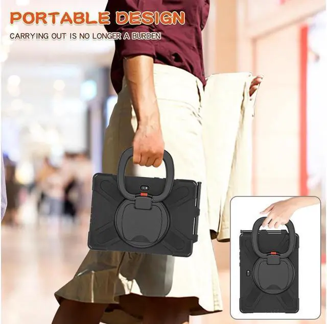 Alt view image 5 of 7 - BONAEVER For Samsung Galaxy Tab Active5 Pro 2025/Active4 Pro 2022/Tab Active Pro 2019 10.1 Inch Case, Heavy Duty Rugged Shockproof Drop Protection Cover with 360 Stand, Hand Strap & Shoulder Strap
