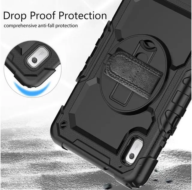 Alt view image 3 of 7 - BONAEVER Case For Lenovo Tab M9 2023 9 inch Model TB310XU / TB310FU Shockproof Rugged Protective Cover with Screen Protector Pencil Holder 360° Rotatable Stand and /Shoulder Strap