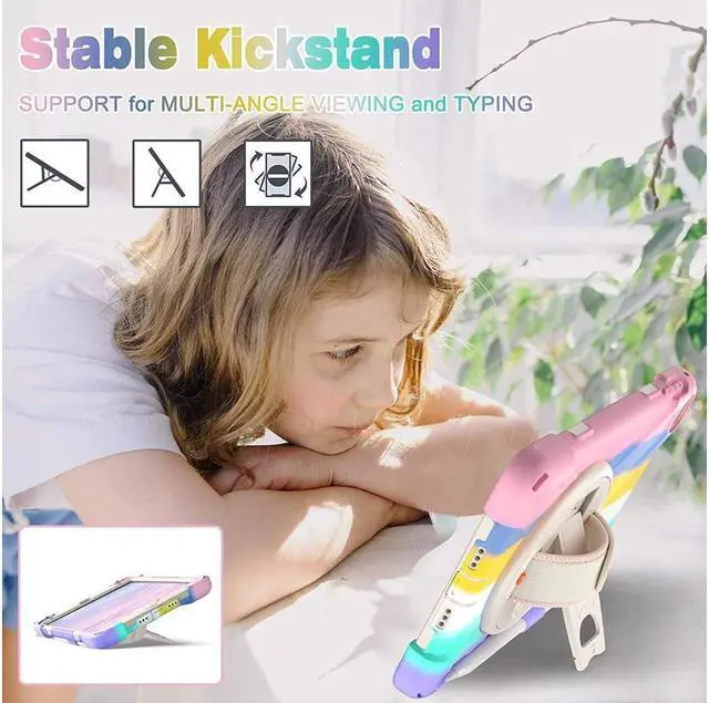 Alt view image 5 of 7 - iPad Mini 5 Case 2019 iPad Mini 4 Case with Pencil Holder Shockproof 360 Degree Rotation Cover with Kickstand Hand Strap Shoulder Strip Protective Case for iPad Mini 5th iPad Mini 4th Generation