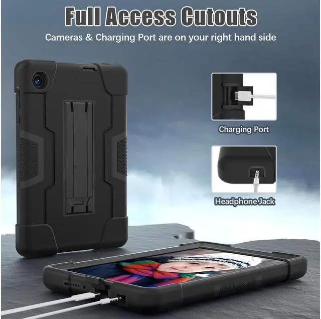 Alt view image 4 of 7 - BONAEVER Protective Case For TCL Tab 8 LE Model 9137W) / TCL Tab 8 WiFi Model 9132X Shockproof Cover with Stand and + Universal Stylus Pen