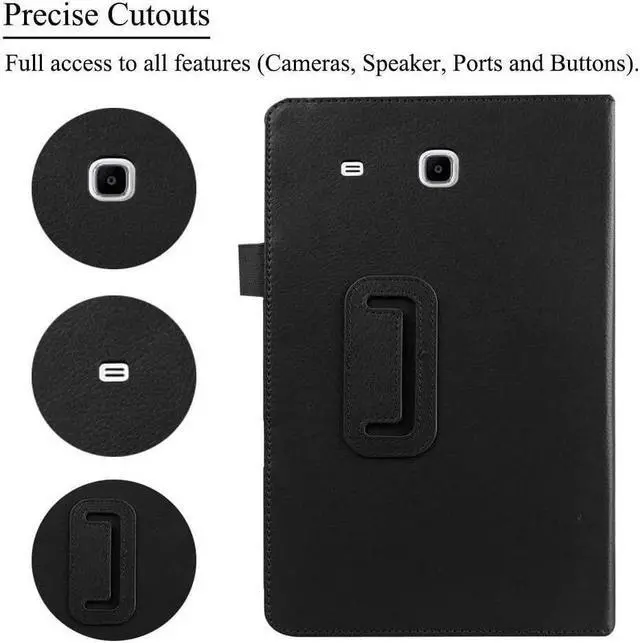 Alt view image 4 of 7 - BONAEVER For Galaxy Tab E 9.6 Case with Universal Stylus Pen - Slim Leather Folio Stand Case Cover for Samsung Galaxy Tab E 9.6 Inch Model SM-T560 SM-T561 SM-T565 SM-T567V