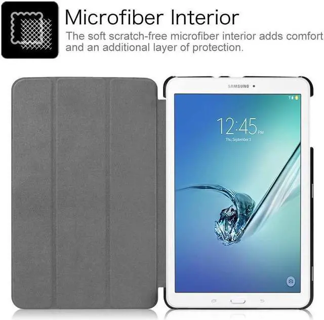 Alt view image 3 of 7 - BONAEVER Slim Case for Samsung Galaxy Tab E 9.6 inch with Universal Stylus Pen - Protective Stand Cover for Galaxy Tab E Wi-Fi/Tab E Nook/Tab E Verizon 9.6 Inch Model SM-T560/T561/T565/T567V