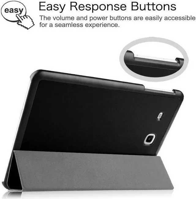 Alt view image 4 of 7 - BONAEVER Slim Case for Samsung Galaxy Tab E 9.6 inch with Universal Stylus Pen - Protective Stand Cover for Galaxy Tab E Wi-Fi/Tab E Nook/Tab E Verizon 9.6 Inch Model SM-T560/T561/T565/T567V
