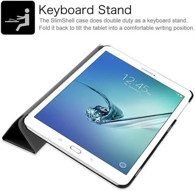 Alt view image 6 of 7 - BONAEVER Slim Case for Samsung Galaxy Tab E 9.6 inch with Universal Stylus Pen - Protective Stand Cover for Galaxy Tab E Wi-Fi/Tab E Nook/Tab E Verizon 9.6 Inch Model SM-T560/T561/T565/T567V
