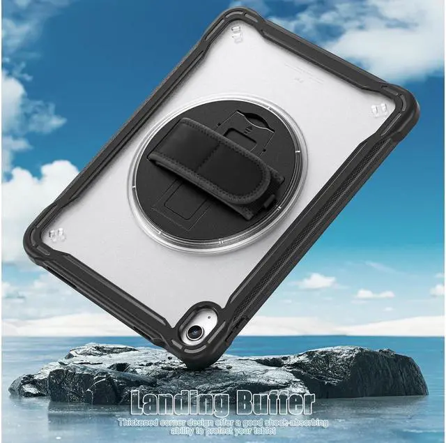 Alt view image 2 of 7 - BONAEVER Case For iPad (A16) 11th Generation 11 Inch 2025, iPad 10th Generation 10.9 inch 2022 with Pencil Holder Rotating Stand + H /Shoulder Strap + 2 in 1 Stylus Pen Shcokproof Cover