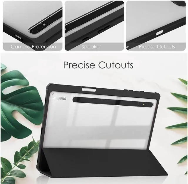 Alt view image 3 of 7 - BONAEVER Case for Samsung Galaxy Tab S8 11 inch 2022 SM-X700/X706 /Tab S7 11 inch 2020 SM-T870/T875/T878 with S-Pen Holder Trifold Cover Transparent PC Back Shell with Auto-Wake Stylus Pen Sky Blue