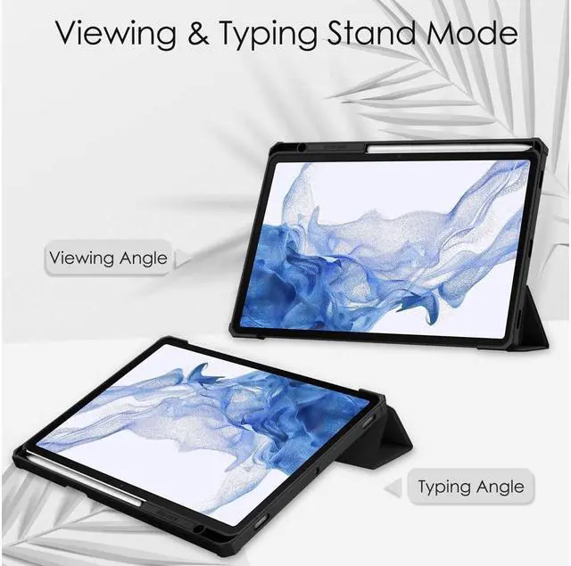 Alt view image 2 of 7 - BONAEVER Case for Samsung Galaxy Tab S8 11 inch 2022 SM-X700/X706 /Tab S7 11 inch 2020 SM-T870/T875/T878 with S-Pen Holder Trifold Cover Transparent PC Back Shell with Auto-Wake Stylus Pen Sky Blue