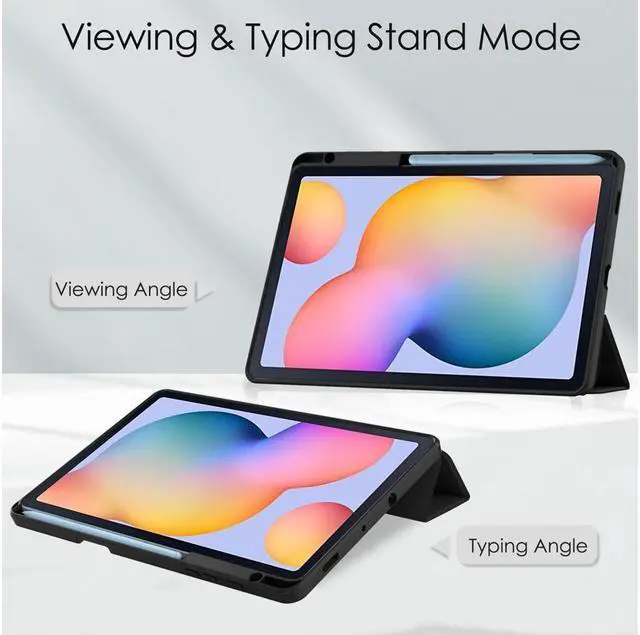 Alt view image 2 of 7 - BONAEVER Slim Case for Samsung Galaxy Tab S6 Lite 10.4 Inch 2022 2020 Model SM-P610/P613/P615/P619 with S Pen Holder Stylus Pen Shockproof Cover with Clear Transparent Back Shell