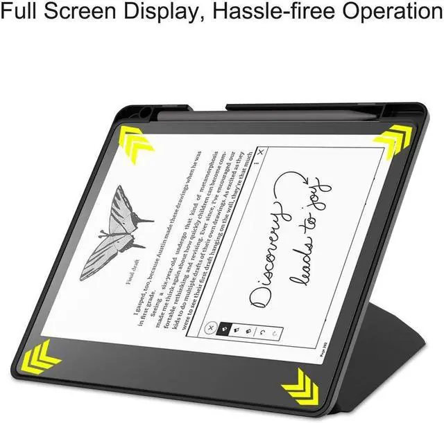Alt view image 6 of 7 - BONAEVER Slim Case for Kindle Scribe 10.2 inch 2022 Released - Premium Leather Case Protective Smart Folio Shell Cover with Pen Holder Auto Wake/Sleep Multi-Viewing Angles Stylus Pen