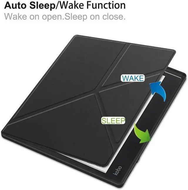 Alt view image 2 of 7 - BONAEVER Slim Case for Kobo Elipsa 2E 10.3 inch 2023 - Premium Leather Case Protective Smart Folio Shell Cover with Pen Holder Auto Wake/Sleep Multi-Viewing Angles Stylus Pen