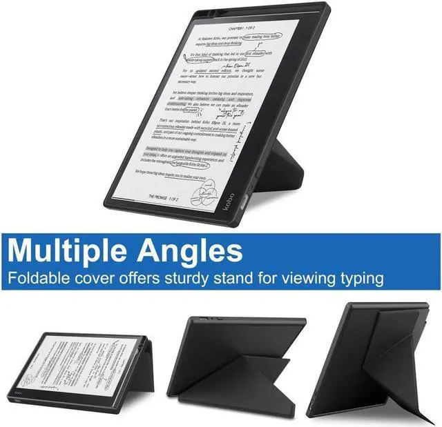 Alt view image 4 of 7 - BONAEVER Slim Case for Kobo Elipsa 2E 10.3 inch 2023 - Premium Leather Case Protective Smart Folio Shell Cover with Pen Holder Auto Wake/Sleep Multi-Viewing Angles Stylus Pen