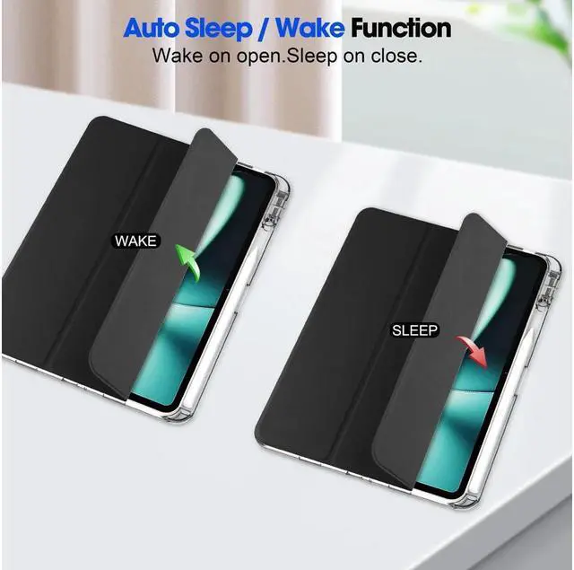 Alt view image 2 of 7 - BONAEVER Protective Case for Oppo OnePlus Pad 11.61 inch / Oppo Pad 2 11.61 inch 2023 with S Pen Holder Transparent Hard Shell Back Trifold Smart Stand Cover with universal Stylus Pen