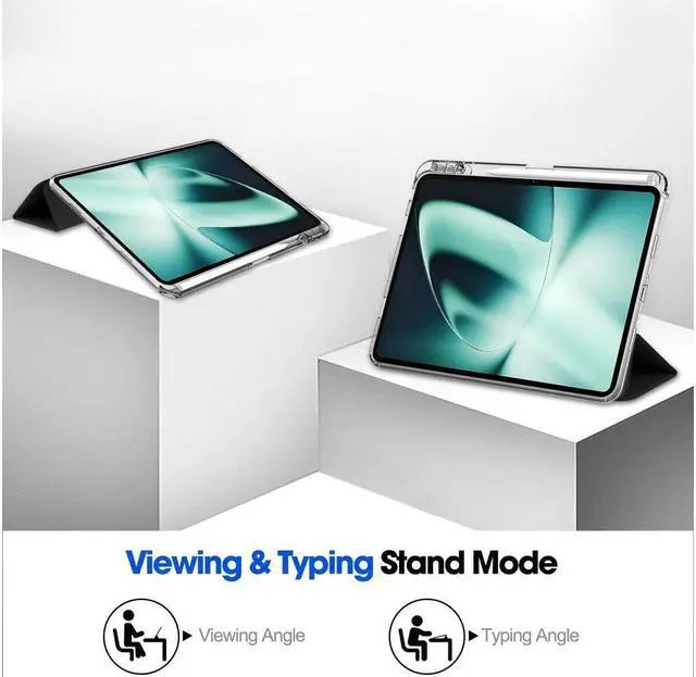 Alt view image 3 of 7 - BONAEVER Protective Case for Oppo OnePlus Pad 11.61 inch / Oppo Pad 2 11.61 inch 2023 with S Pen Holder Transparent Hard Shell Back Trifold Smart Stand Cover with universal Stylus Pen