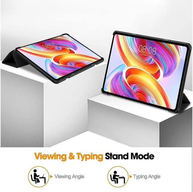 Alt view image 6 of 7 - BONAEVER Case for TECLA Stand T50 11 inch Tri fold Slim Hard Shell Smart Protective Cover with Multi-Angle Stand Universal Stylus Pen