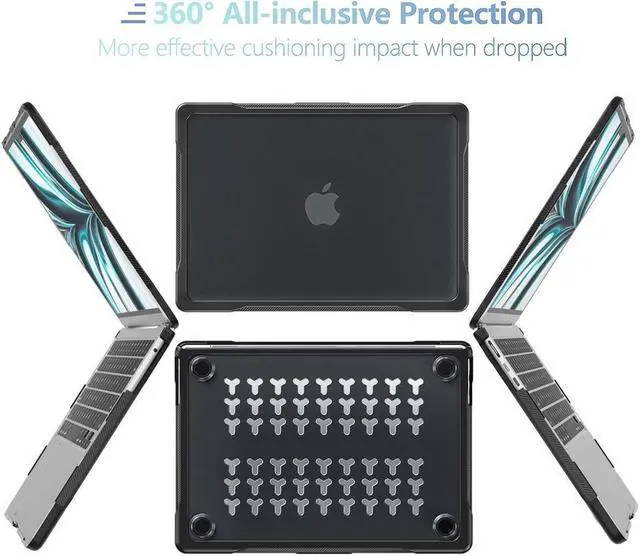 Alt view image 5 of 7 - BONAEVER Compatible with MacBook Air 13.6 inch 2022 2023 2024 2025 Release A3240 M4 A3113 M3 A2681 M2, Rugged Hard Shell Shockproof Cover with Keyboard Skin