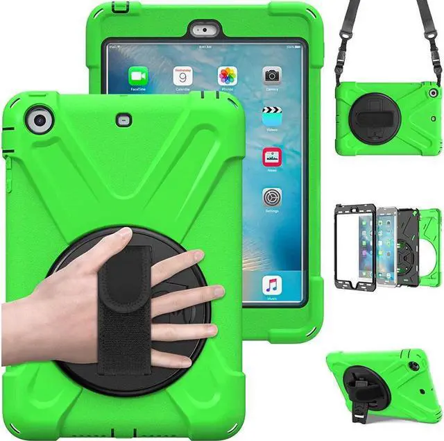 Main image of BONAEVER For iPad Mini Case iPad Mini 1 2 3 Case Cover with 360 Degree Rotating Stand and Grip Strap Shoulder Strap ShockProof Rugged Protective Cover