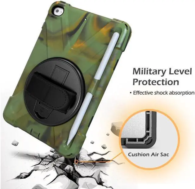 Alt view image 3 of 7 - BONAEVER Case For iPad Mini 5 2019 Mini 4 2015 with Pencil Holder Shockproof Cover with Stand and & Shoulder Standrip for iPad Mini 5th Mini 4th Gen