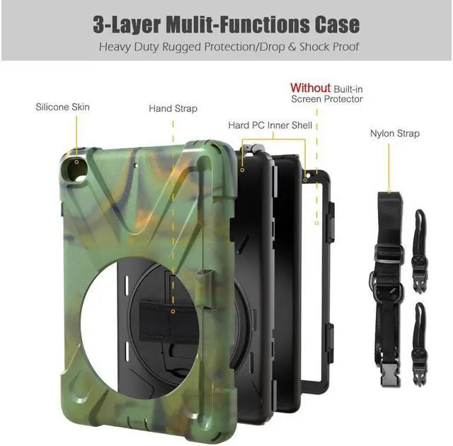 Alt view image 6 of 7 - BONAEVER Case For iPad Mini 5 2019 Mini 4 2015 with Pencil Holder Shockproof Cover with Stand and & Shoulder Standrip for iPad Mini 5th Mini 4th Gen