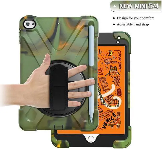 Alt view image 7 of 7 - BONAEVER Case For iPad Mini 5 2019 Mini 4 2015 with Pencil Holder Shockproof Cover with Stand and & Shoulder Standrip for iPad Mini 5th Mini 4th Gen