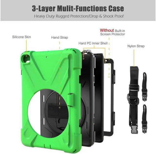 Alt view image 6 of 7 - BONAEVER Case For iPad Mini 5 2019 Mini 4 2015 with Pencil Holder Shockproof Cover with Stand and & Shoulder Standrip for iPad Mini 5th Mini 4th Gen