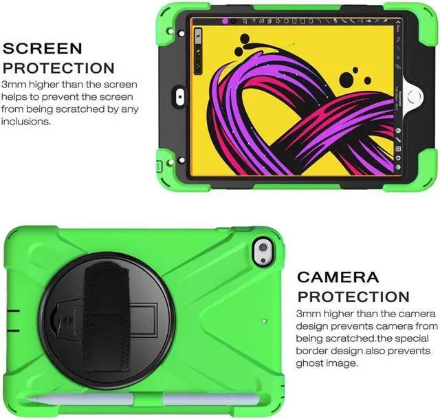 Alt view image 4 of 7 - BONAEVER Case For iPad Mini 5 2019 Mini 4 2015 with Pencil Holder Shockproof Cover with Stand and & Shoulder Standrip for iPad Mini 5th Mini 4th Gen