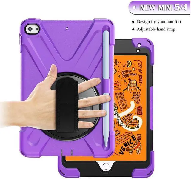 Alt view image 7 of 7 - BONAEVER Case For iPad Mini 5 2019 Mini 4 2015 with Pencil Holder Shockproof Cover with Stand and & Shoulder Standrip for iPad Mini 5th Mini 4th Gen